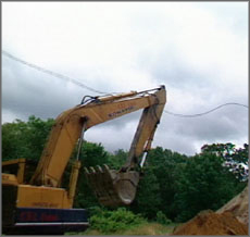 Equipment hits power line