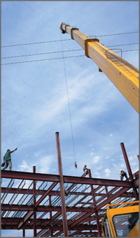 Crane near power line